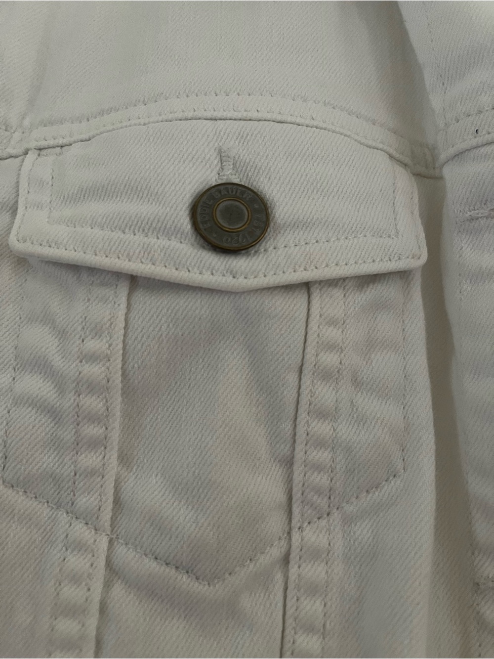 Eddie Bauer White Denim Button Jacket - Picture 4 of 10